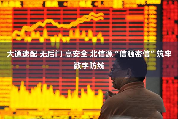 大通速配 无后门 高安全 北信源“信源密信”筑牢数字防线